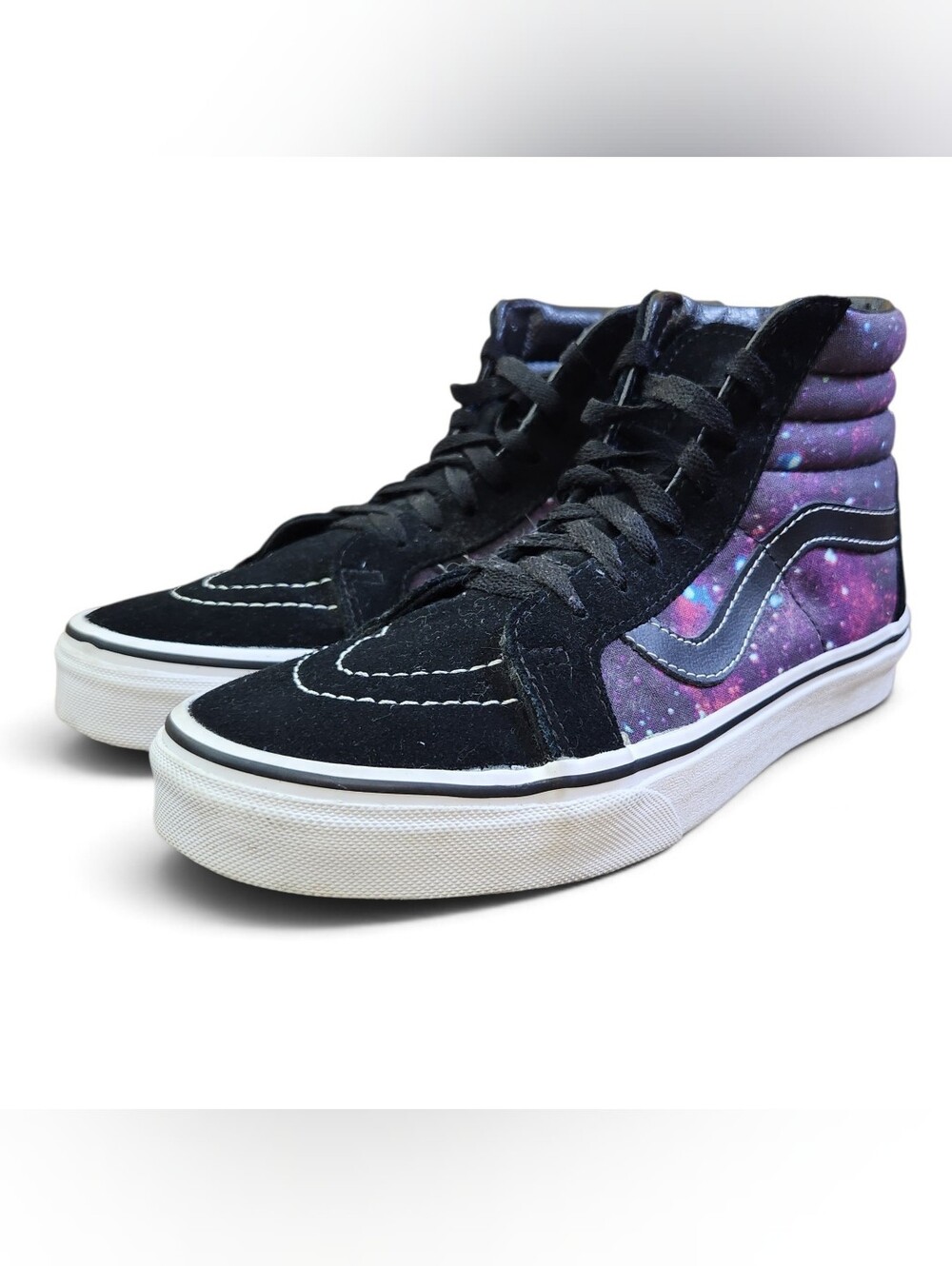 Vans Cosmic Galaxy Print Sk8-Hi Sneakers Mens 7.5 Womens 9 Black/Purple Skater